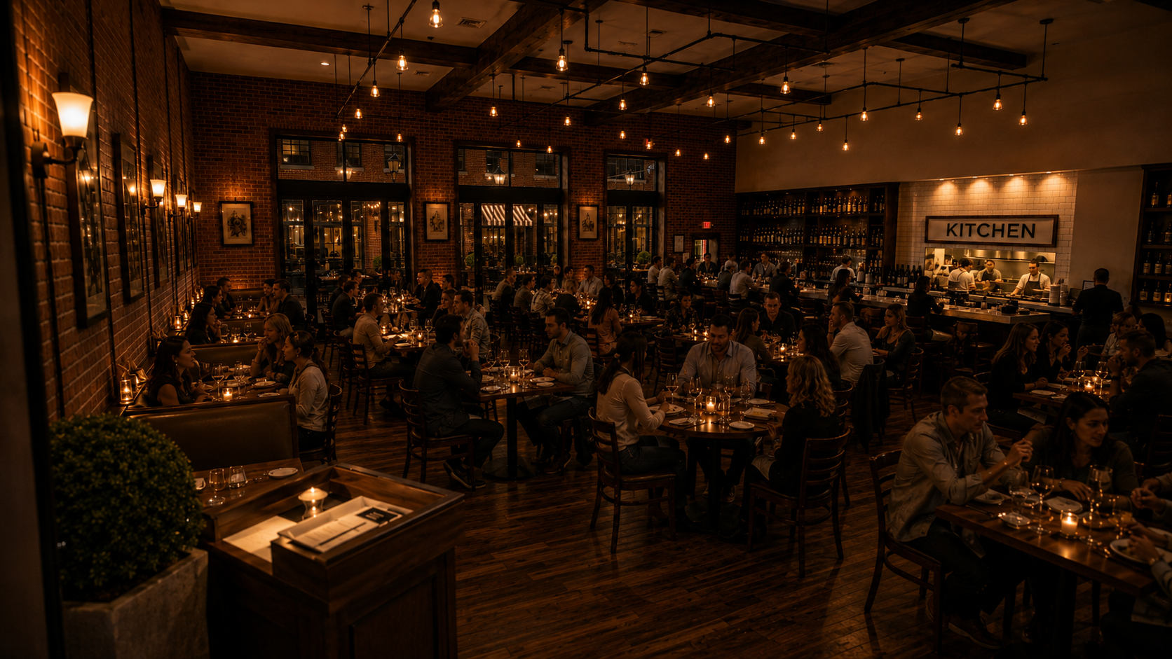 Noćna atmosfera restorana